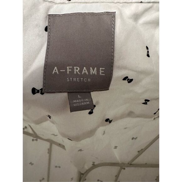 Men’s A-Frame Shirt Blue and White Stretch Regular Long Sleeve Button-Up Size la - Picture 6 of 7